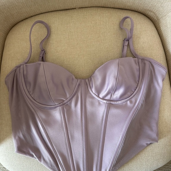 House of CB Tamsin Satin Corset Crop Top-Orchid Used Large, cup sizes A-C - Picture 5 of 7